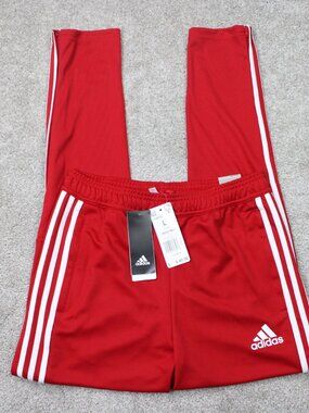 Adidas Track Pants NWT Youth Large Red Tapered Fit Football/Soccer Zip Ankle